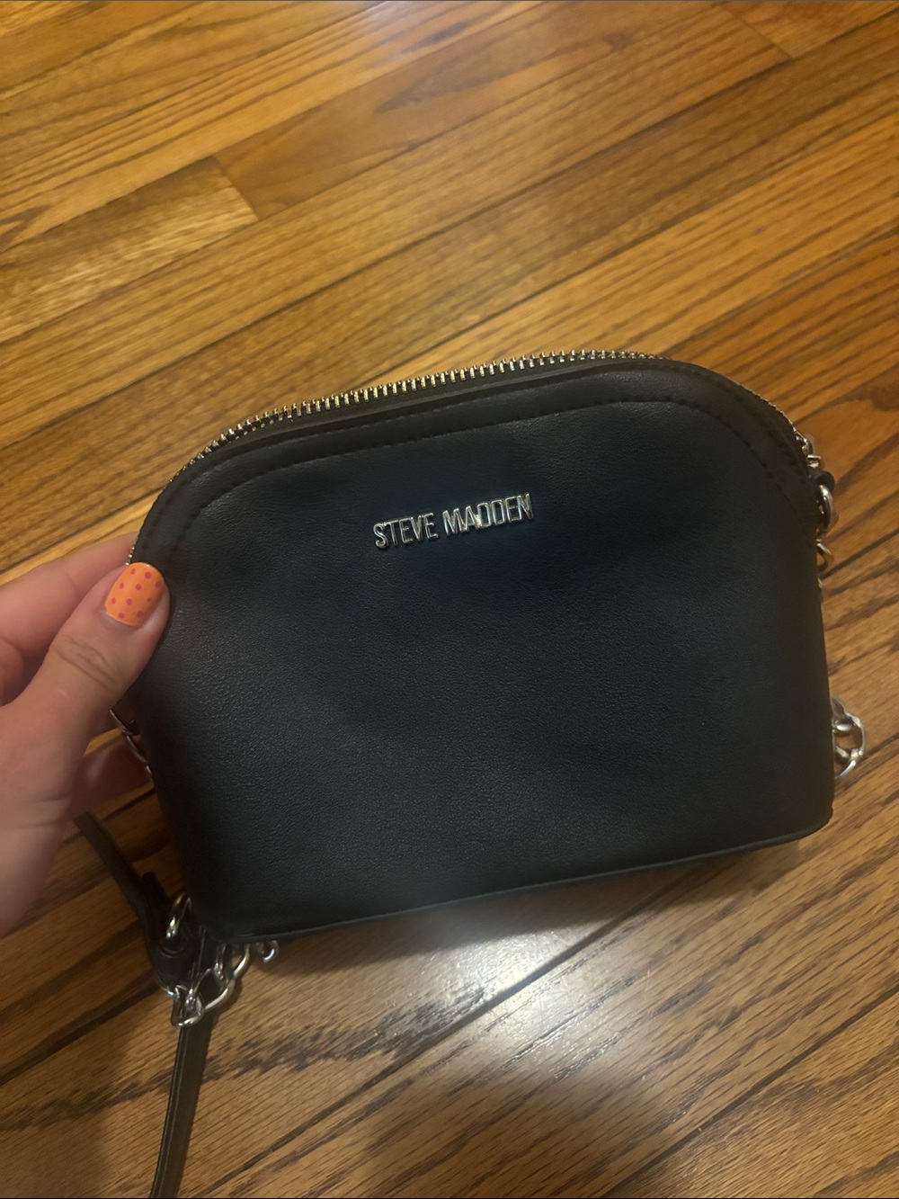 Steve Madden Black Leather Mini Crossbody Bag